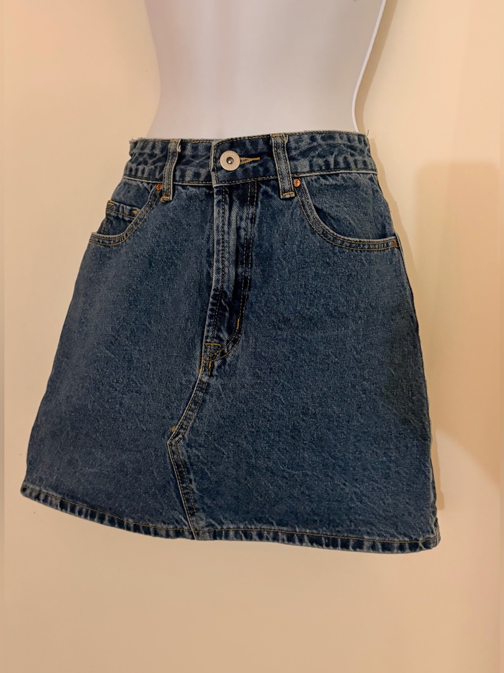 Cotton On Dark Blue Denim A-Line Mini Skirt